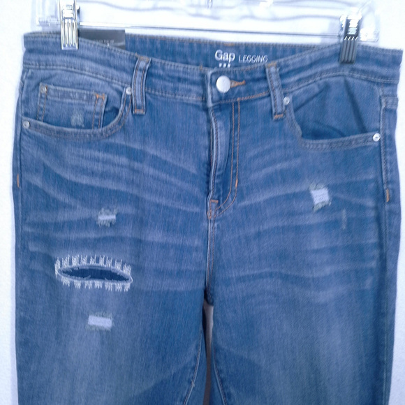 Gap leggings Sz 10 Super skinny Distressed Ripped - Picture 5 of 8